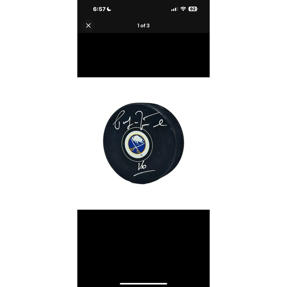 Pat LaFontaine Signed Buffalo SabresAutograph Puck